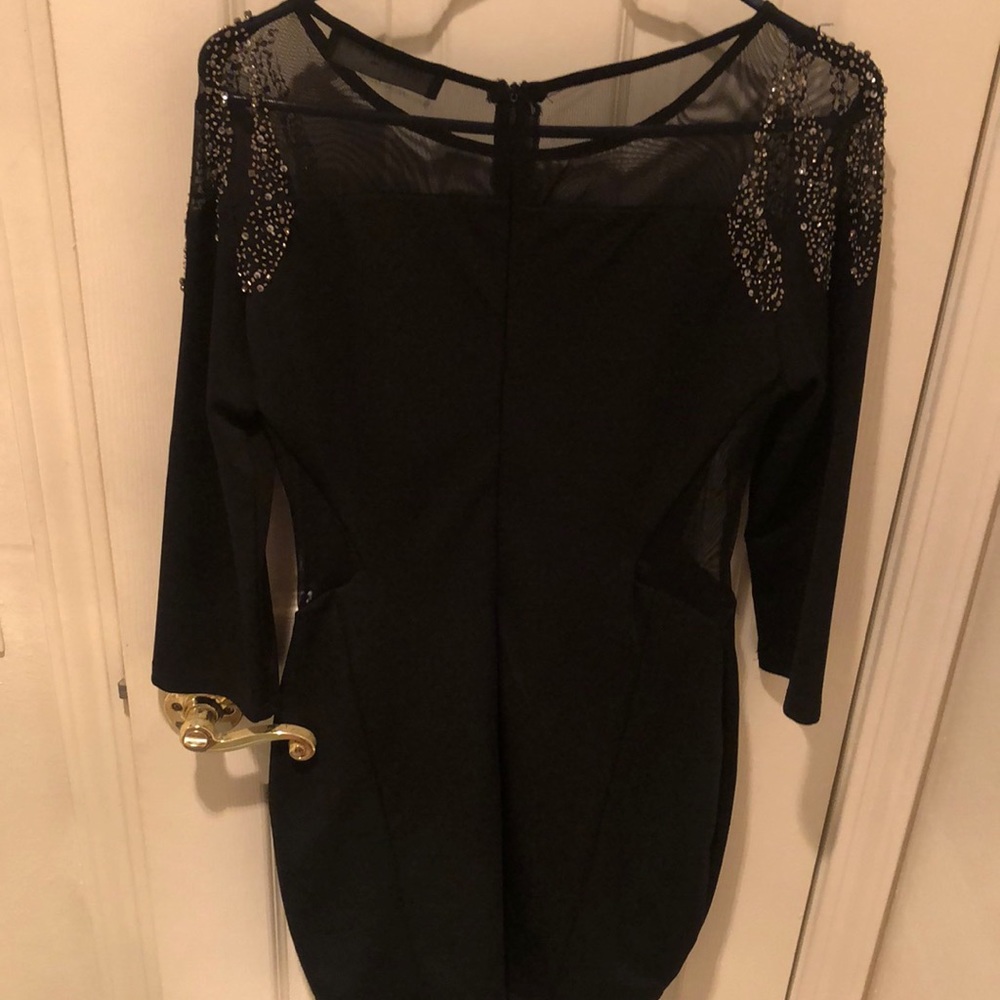 Akira Black Sheer dress with sleeves